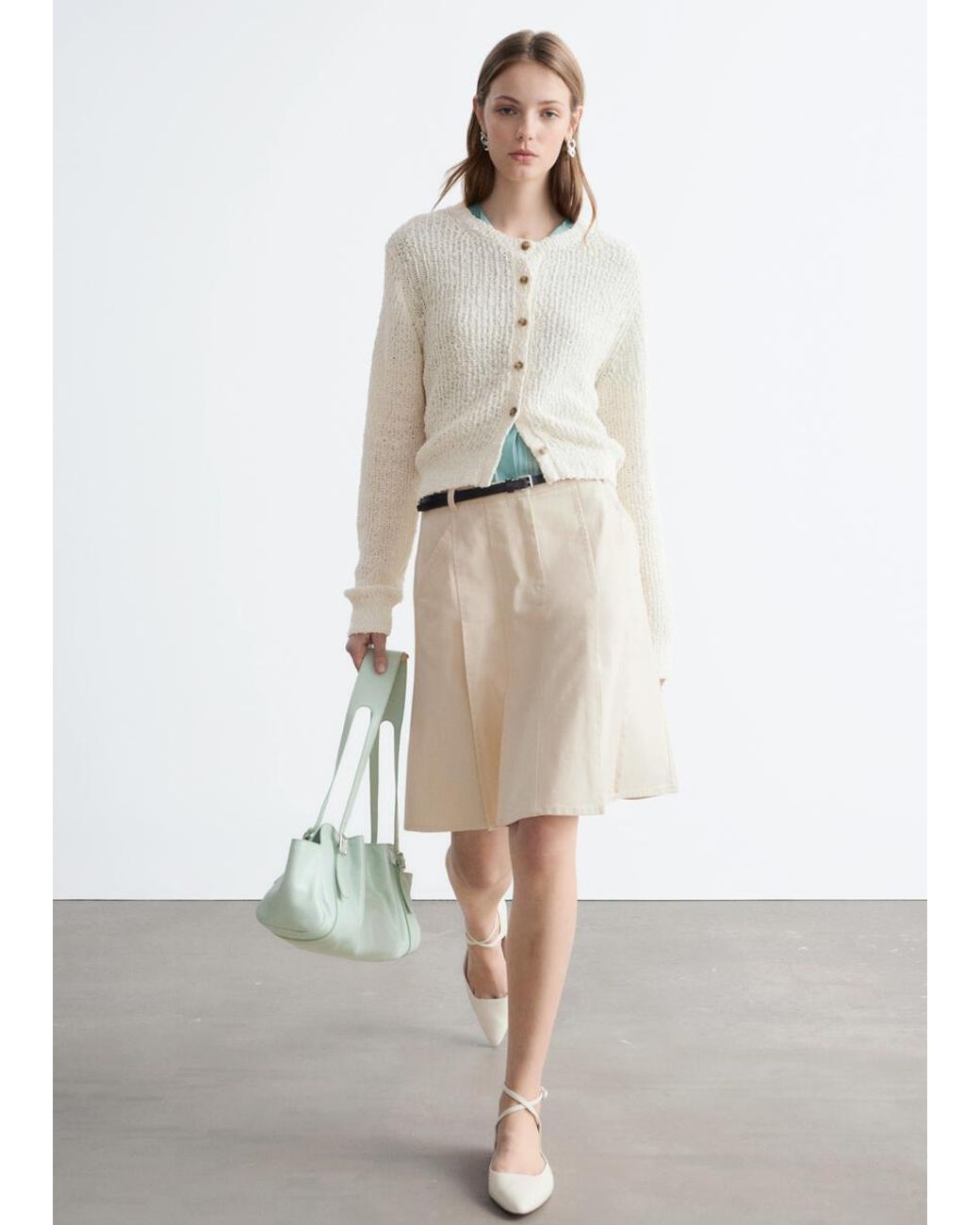 & Other Stories White Silk-Cotton Cardigan