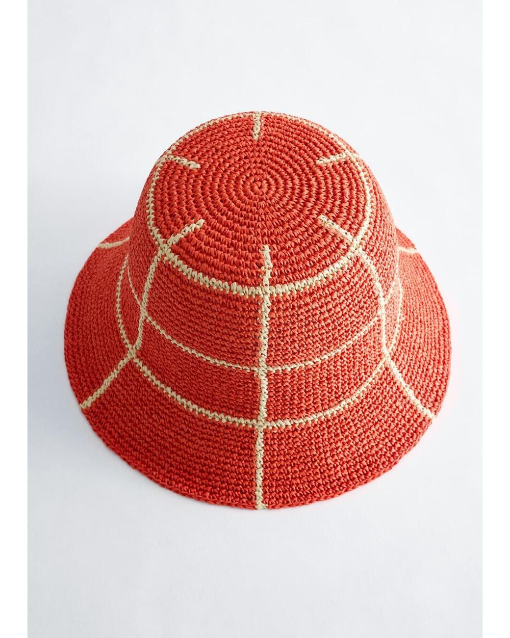 & Other Stories Red Woven Straw Bucket Hat