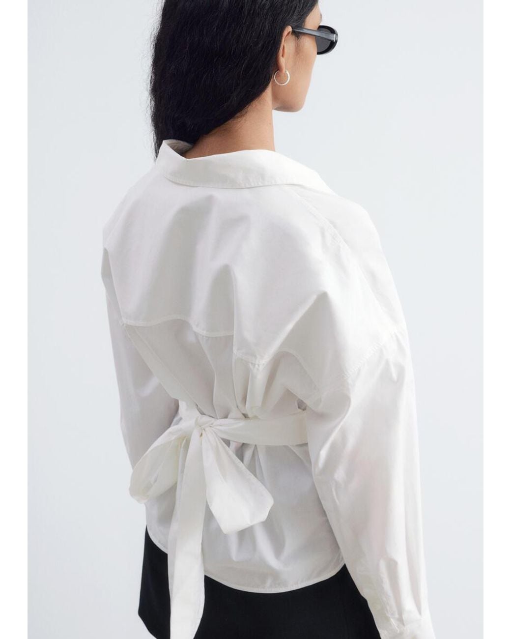 & Other Stories White Tie-Waist Cotton Shirt