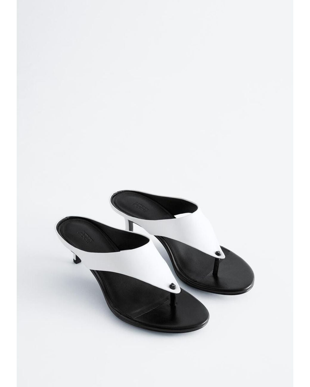 & Other Stories White Leather Kitten Heels
