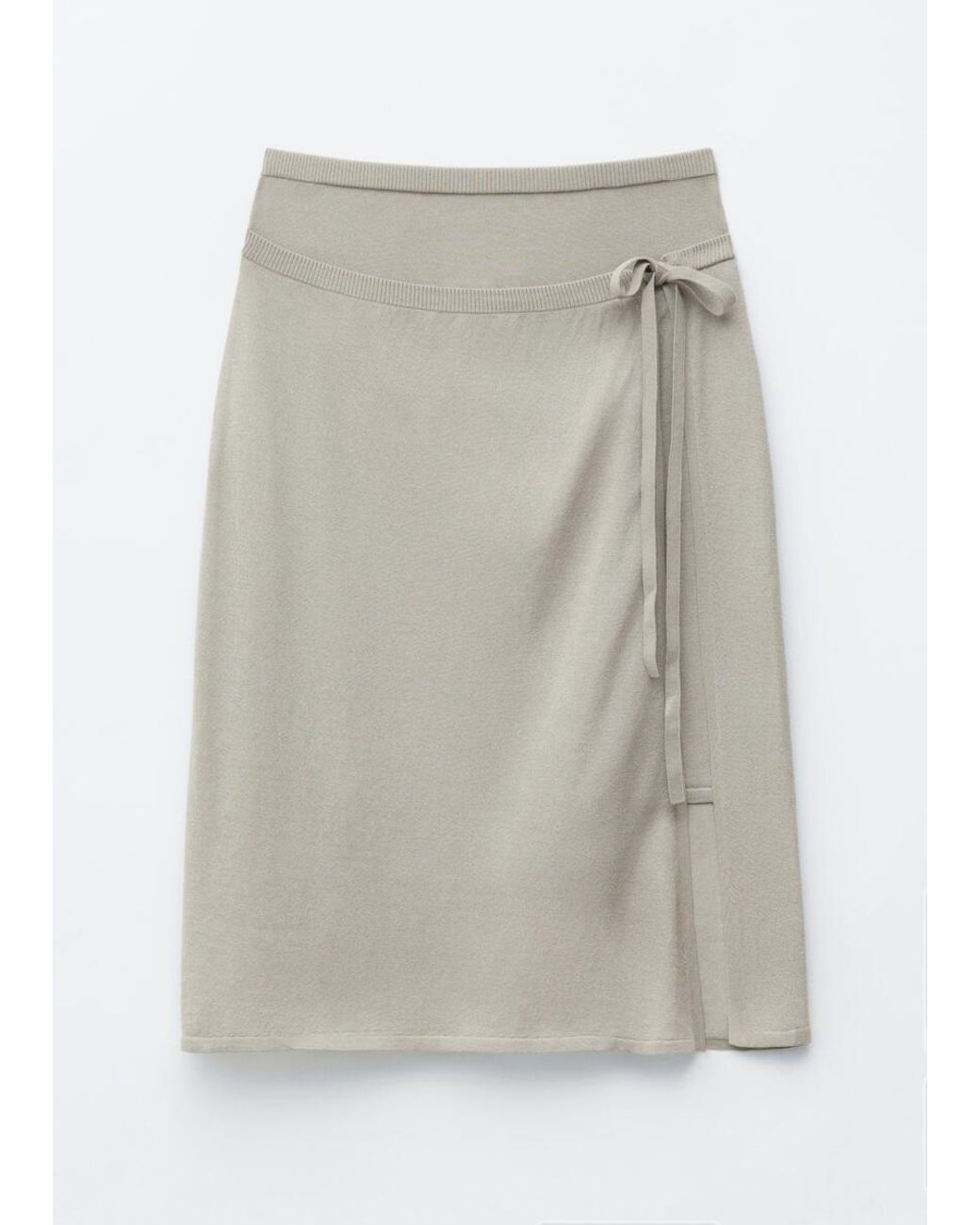 & Other Stories Gray Wrap Midi Skirt
