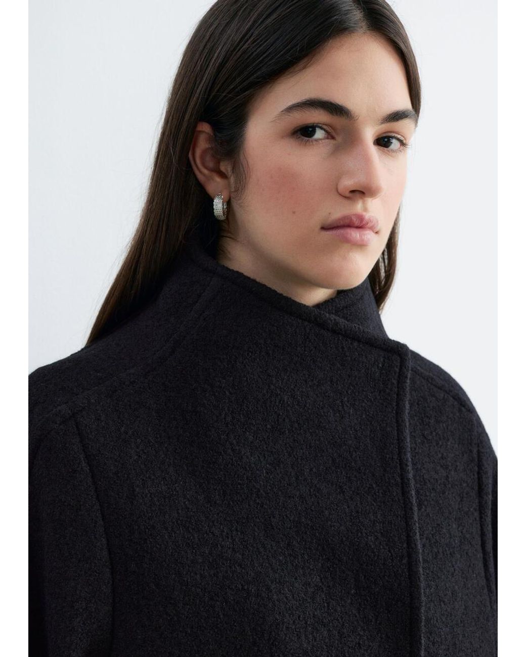 & Other Stories Blue Asymmetric Wool Jacket