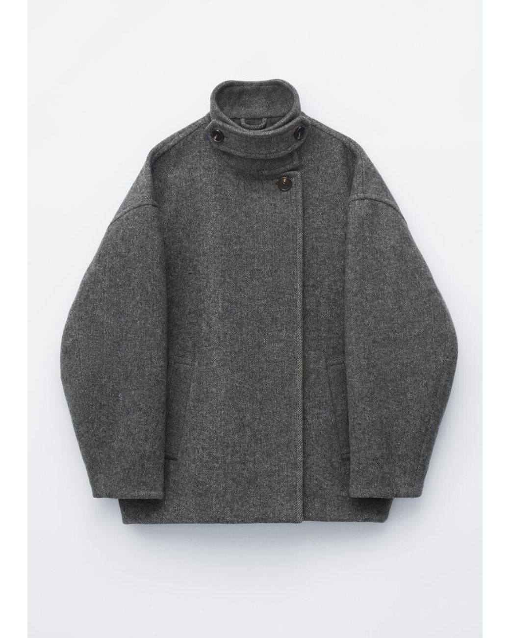 & Other Stories Gray Herringbone Coat