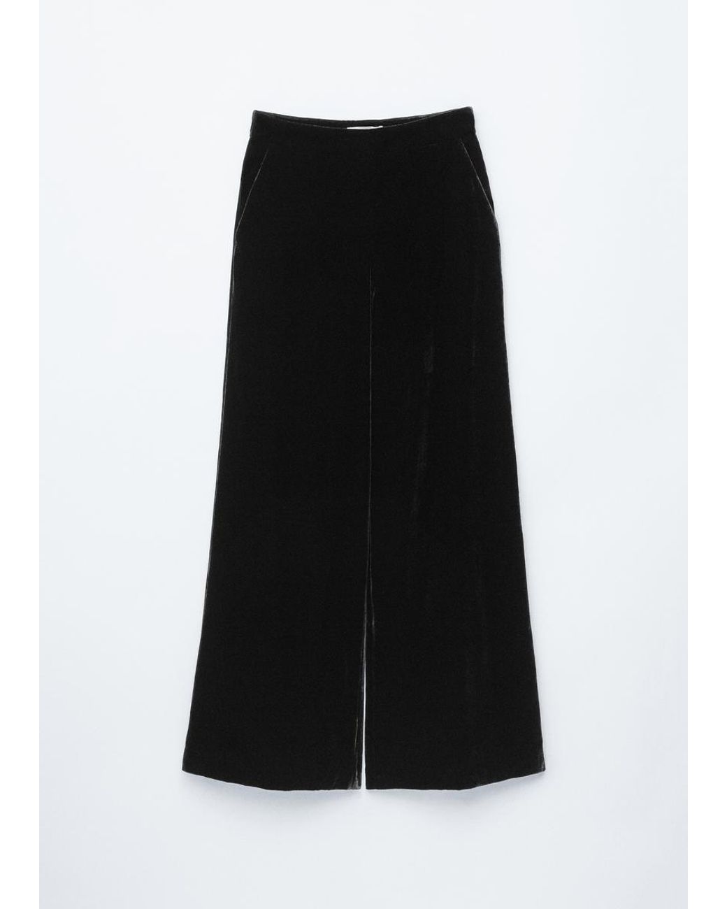 & Other Stories White Wide-Leg Velvet Trousers