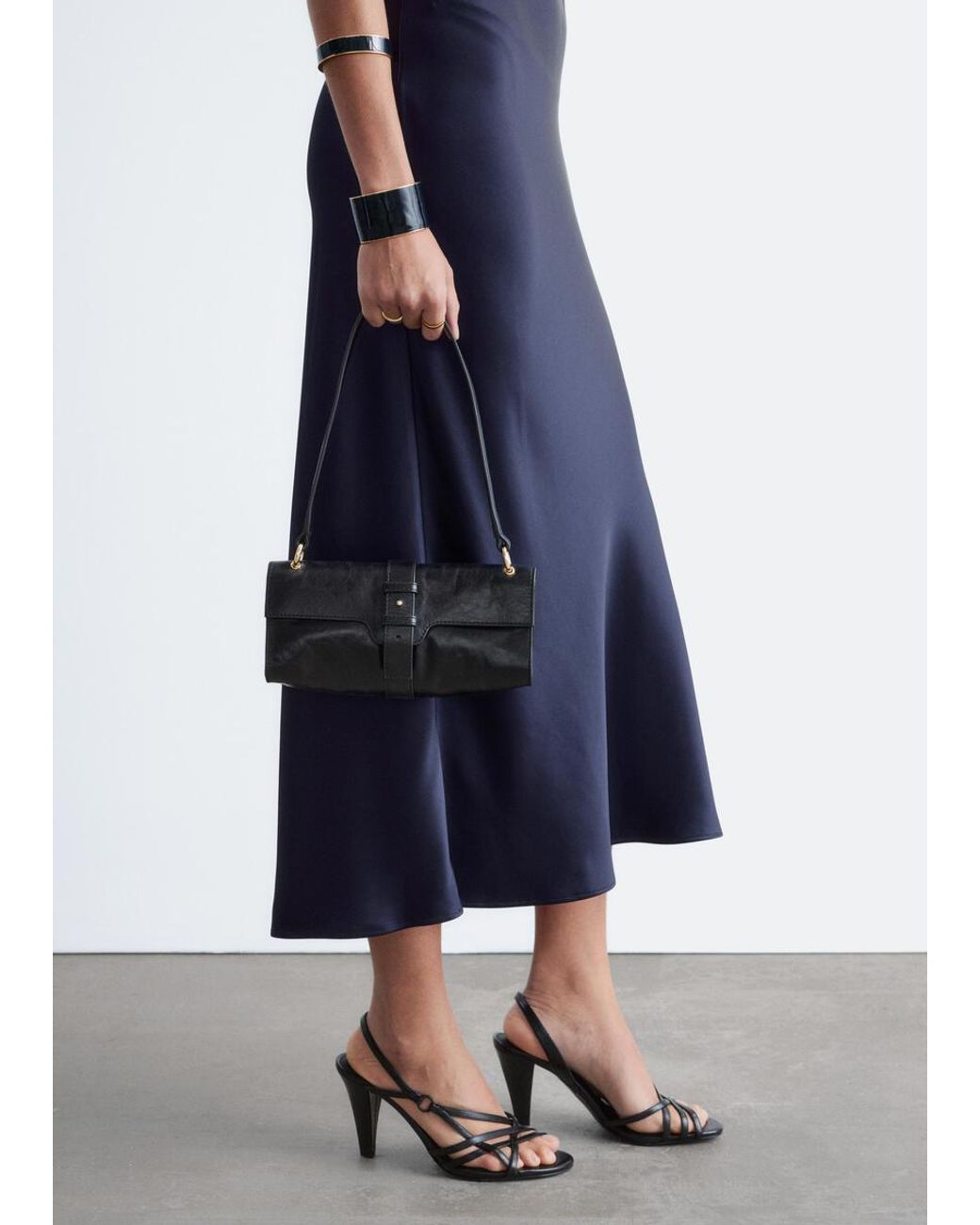 & Other Stories Blue Leather Ring Sandals