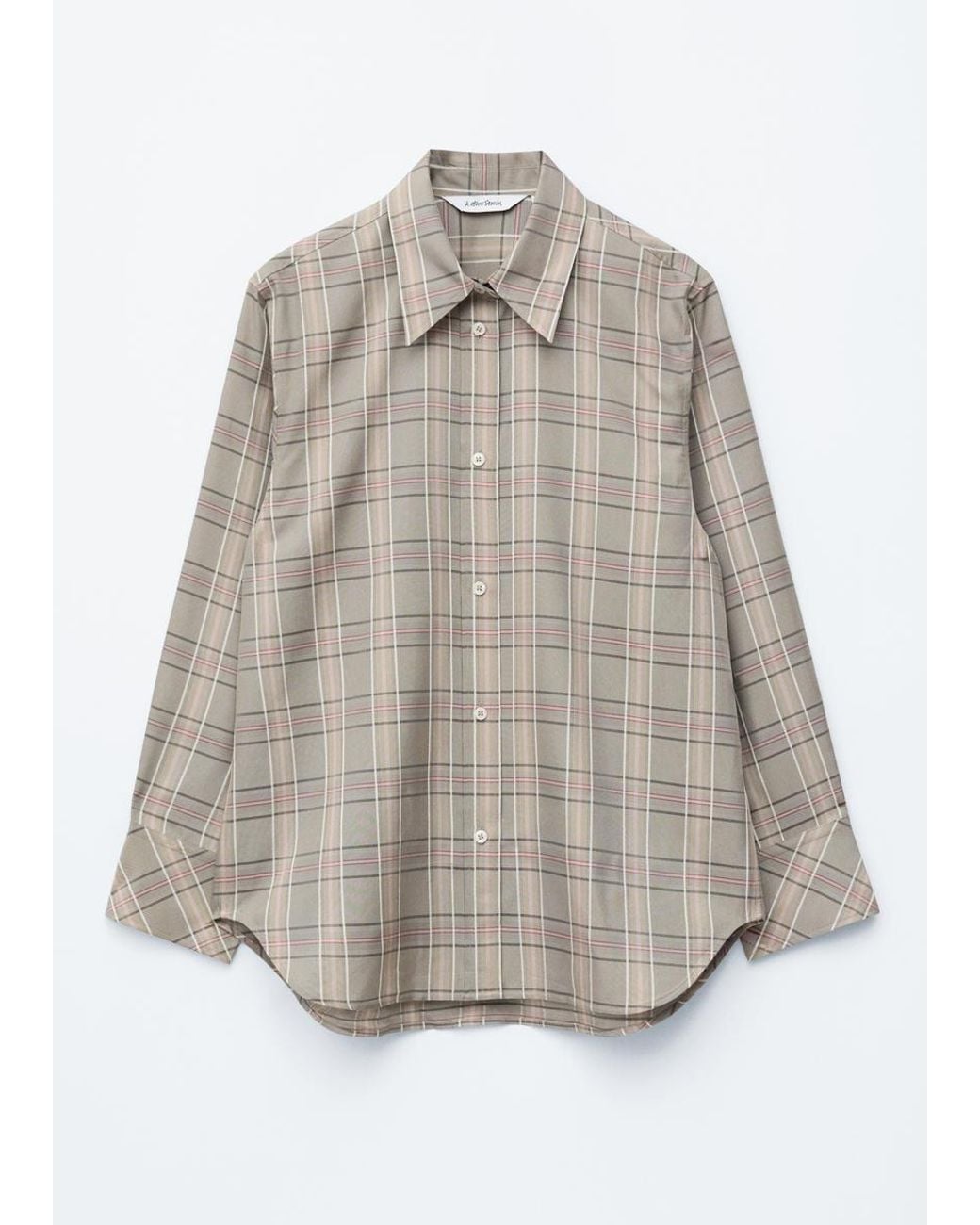 & Other Stories White Oversized Checked Shirt