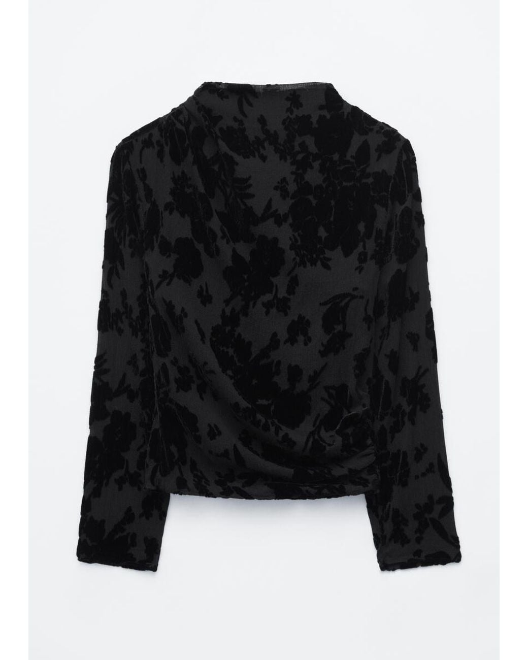 & Other Stories Black Velvet Floral Blouse