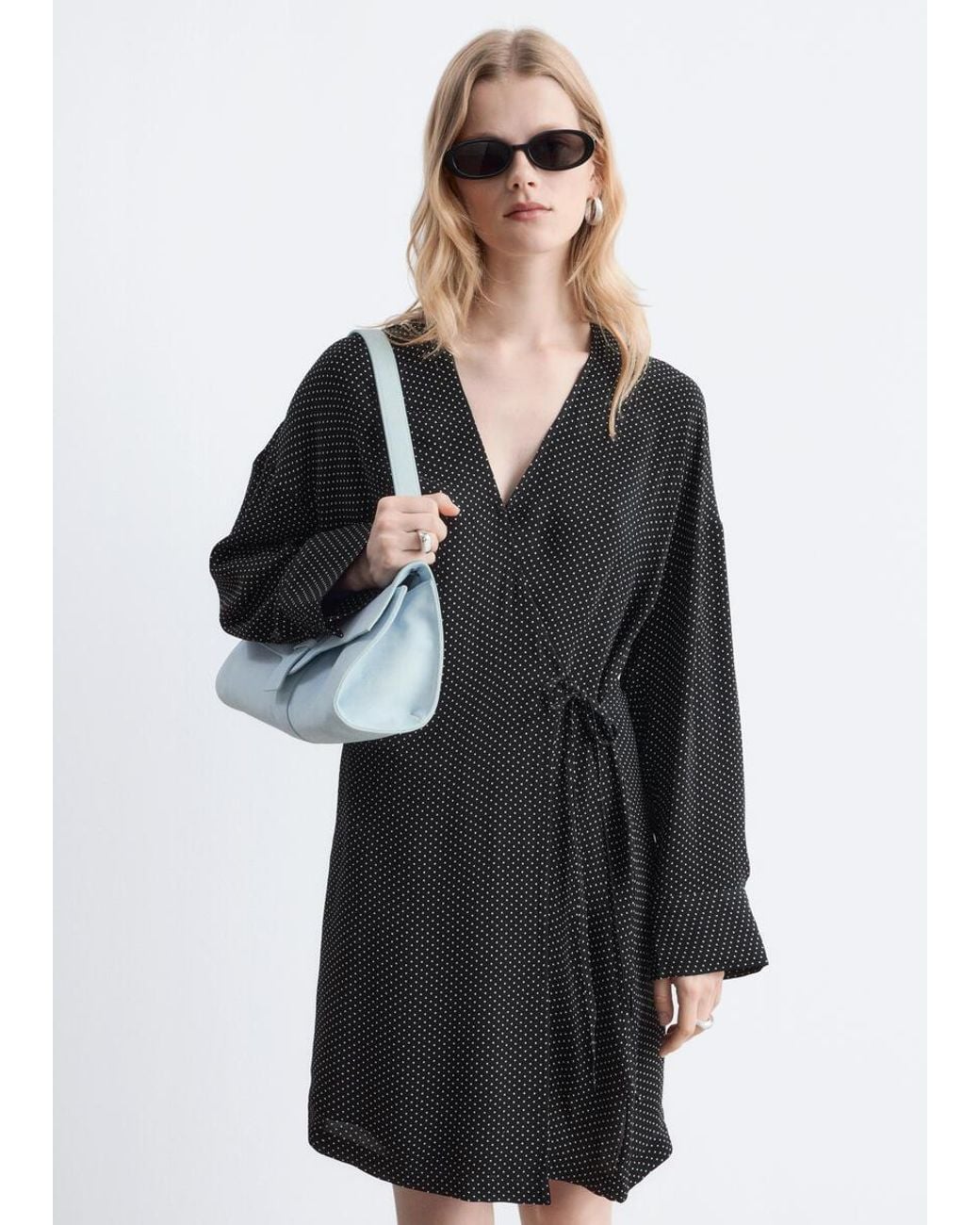 & Other Stories Black Wrap Mini Dress