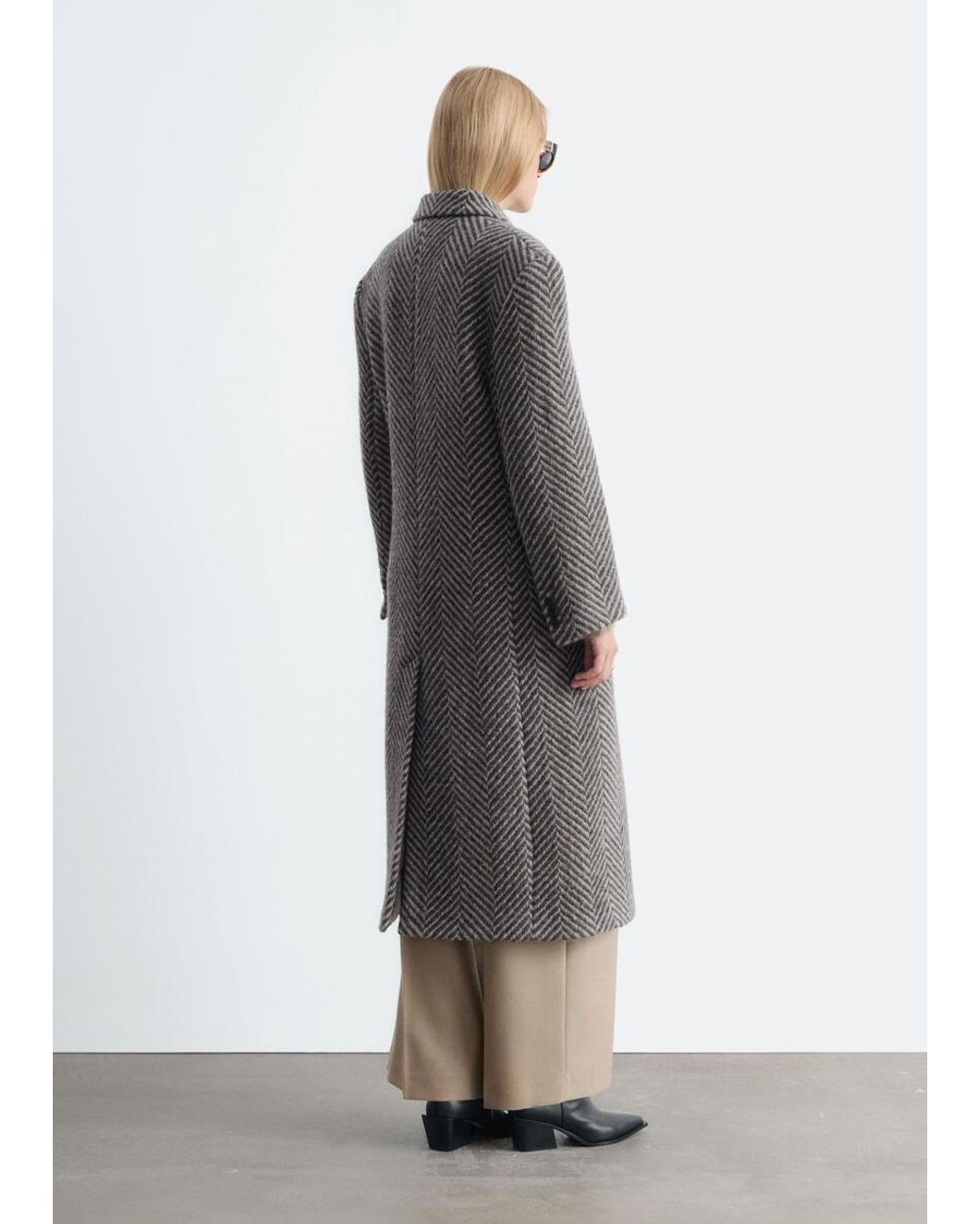 & Other Stories White Double-Breasted Wool Coat