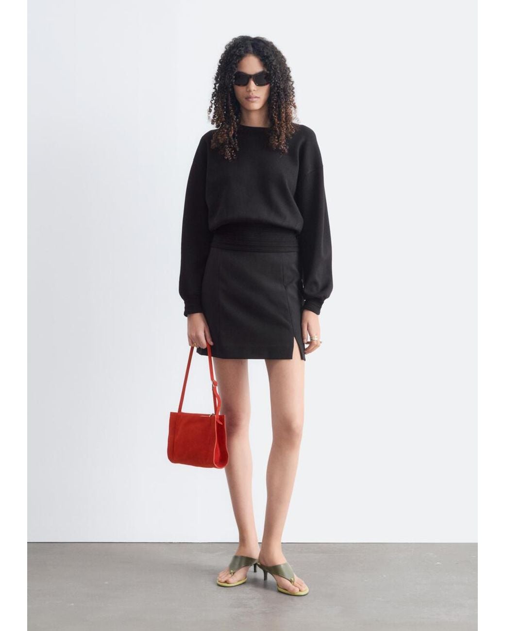 & Other Stories Blue Rib-Trim Knitted Jumper