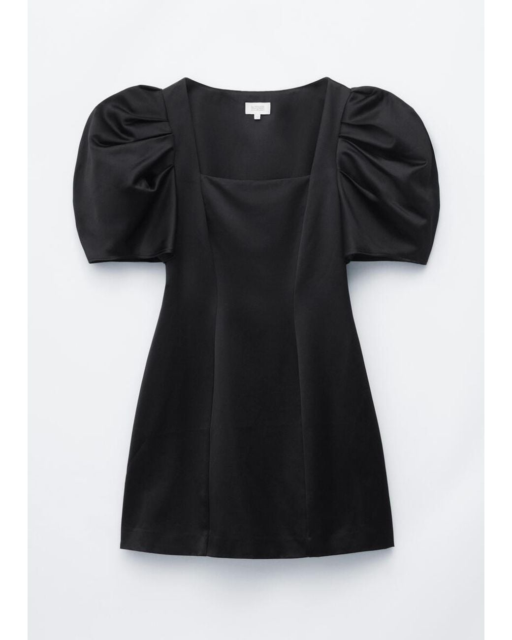 & Other Stories Black Volume Sleeve Mini Dress