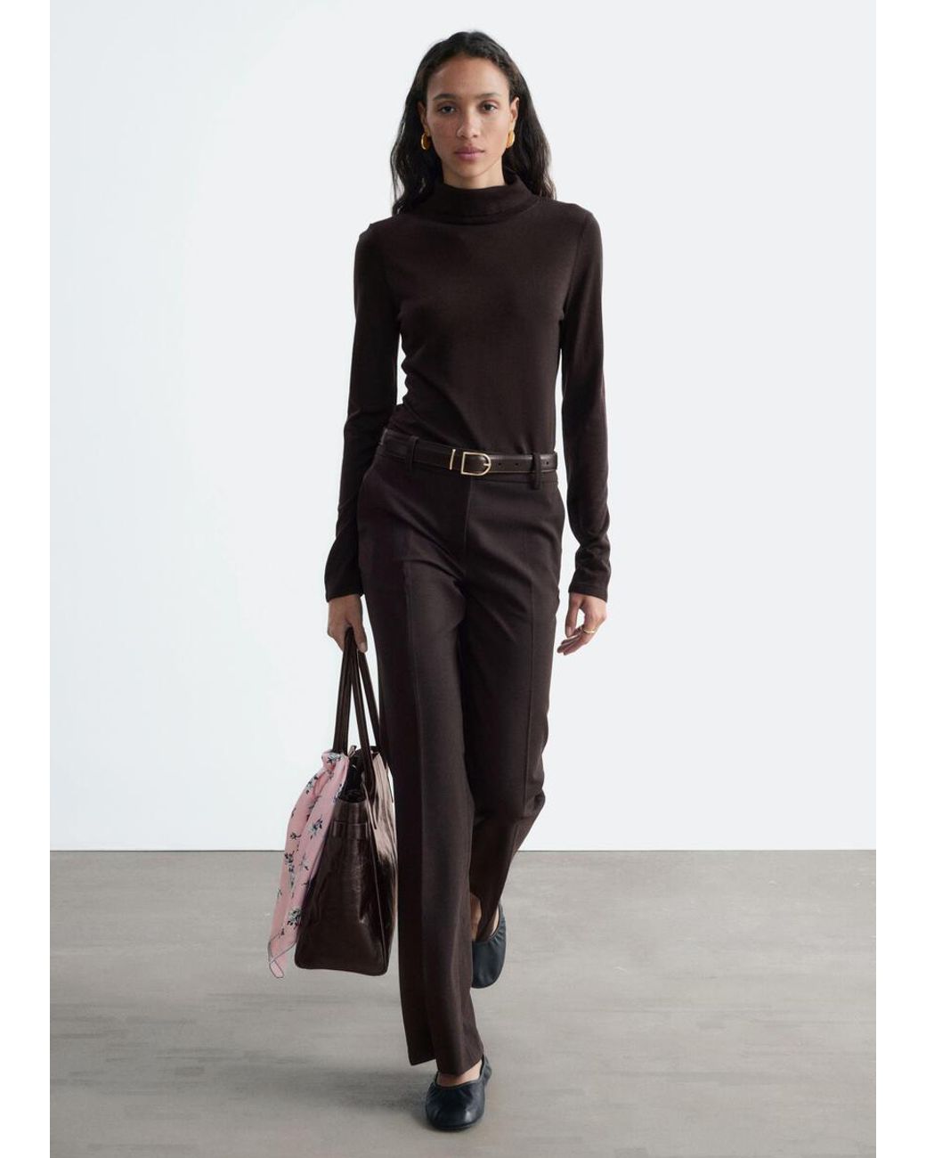 & Other Stories White Flared Press-Crease Trousers