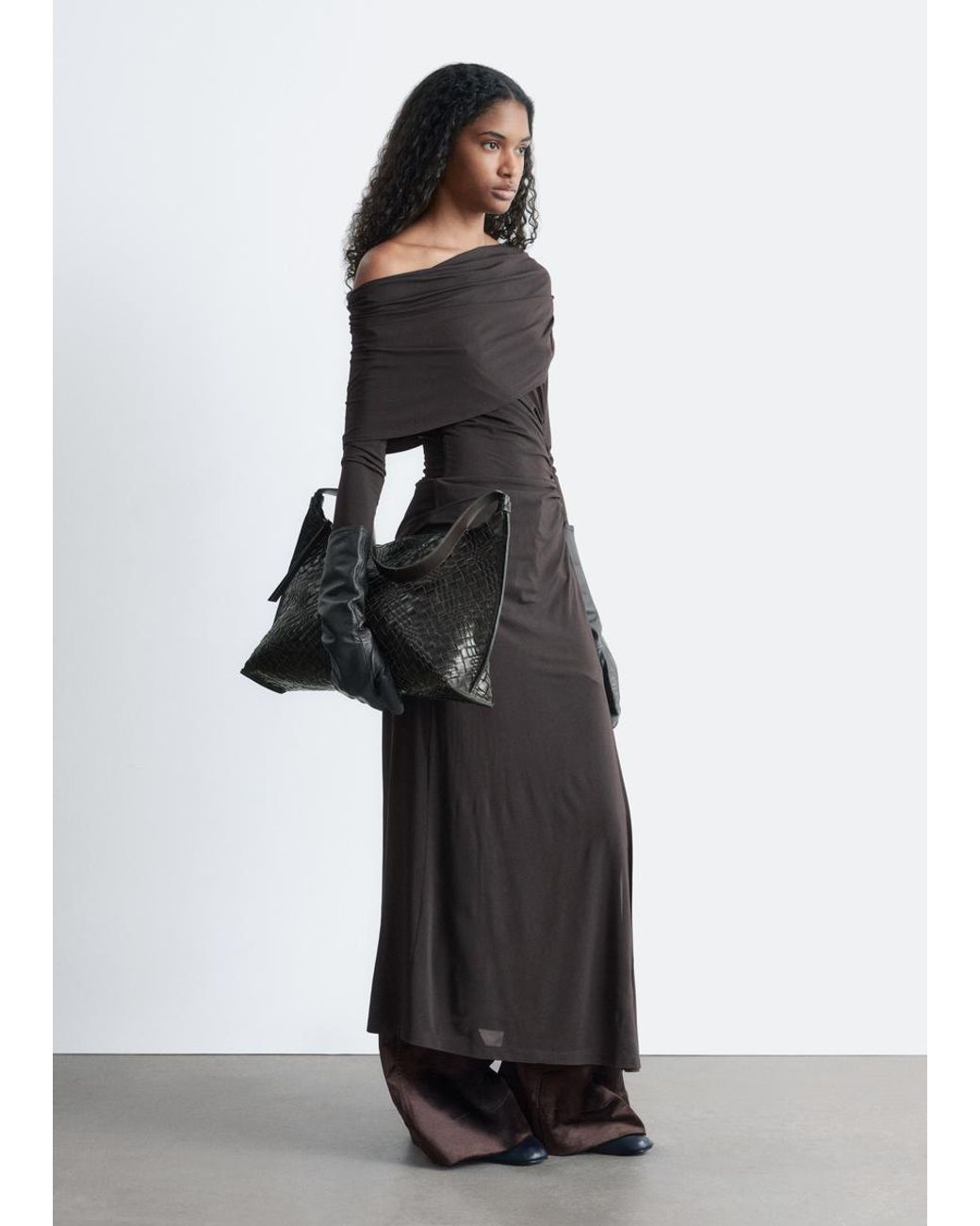 & other stories draped midi dress & Other Stories | Draped satin Midi dress | Orange