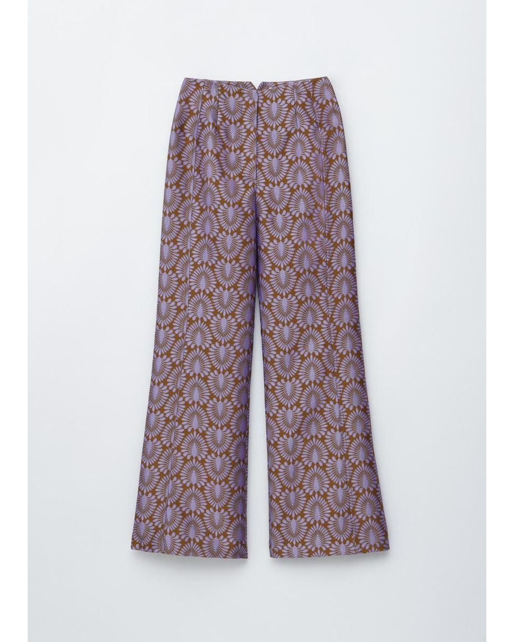 & Other Stories White Flared Satin Jacquard Trousers
