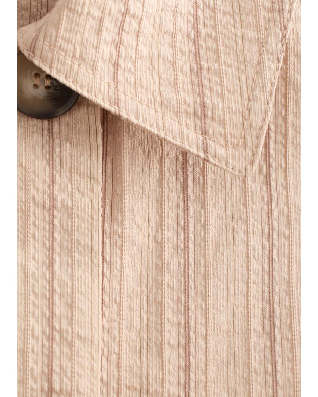 & Other Stories Natural Oversized Pinstripe Trench Coat