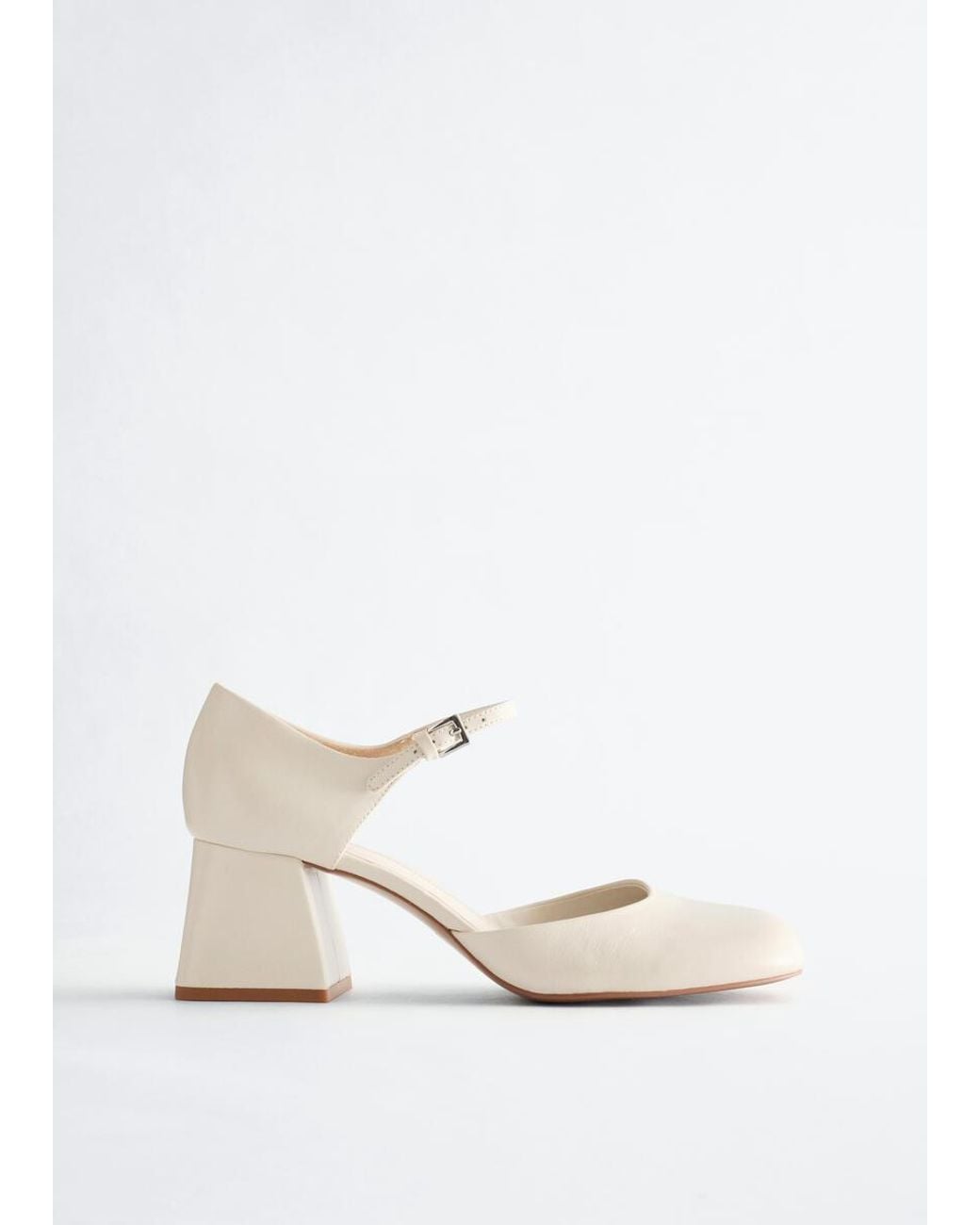 & Other Stories Black Block Heel Leather Pump
