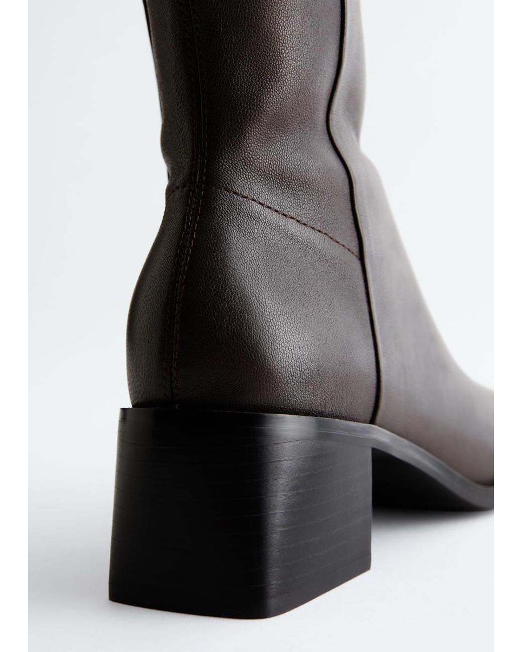 & Other Stories White Leather Sock Boots