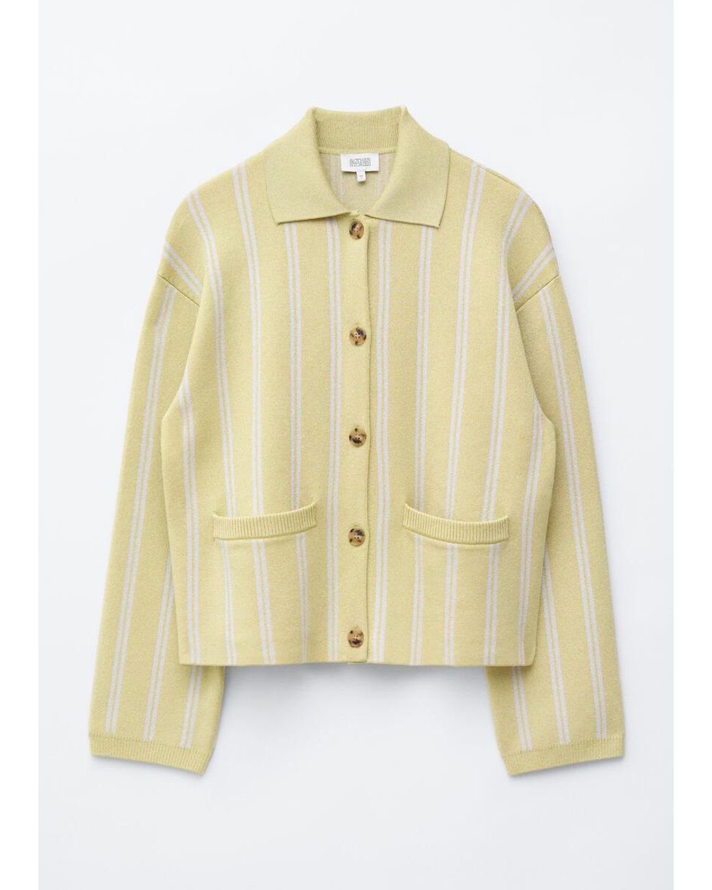 & Other Stories Metallic Oversized Polo-Knit Cardigan