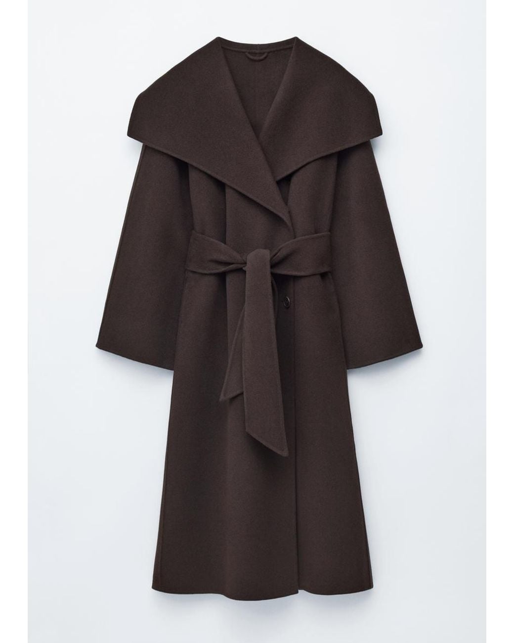 & Other Stories Brown Shawl-Collar Wool Maxi Coat