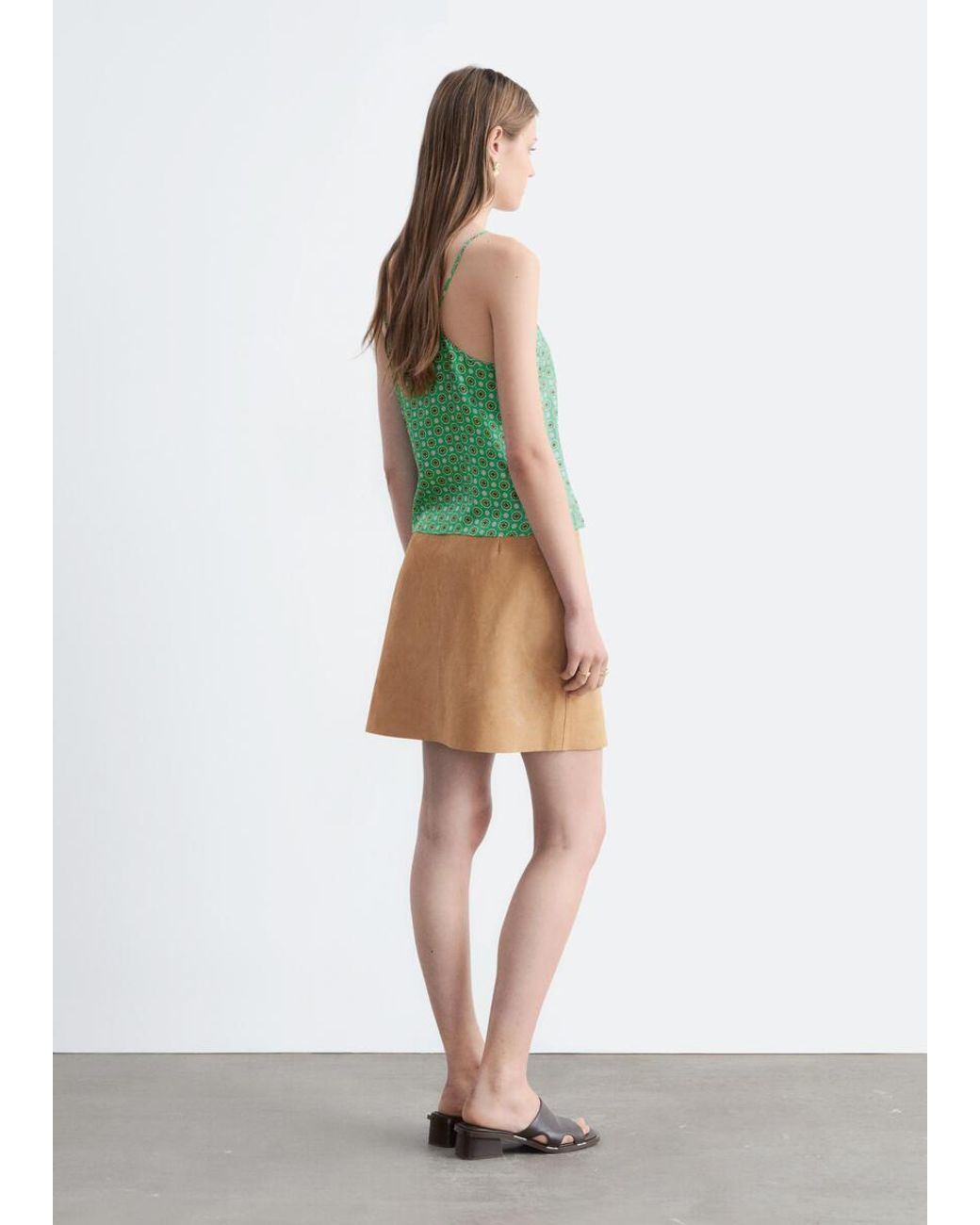 & Other Stories Green Silk Tank Top