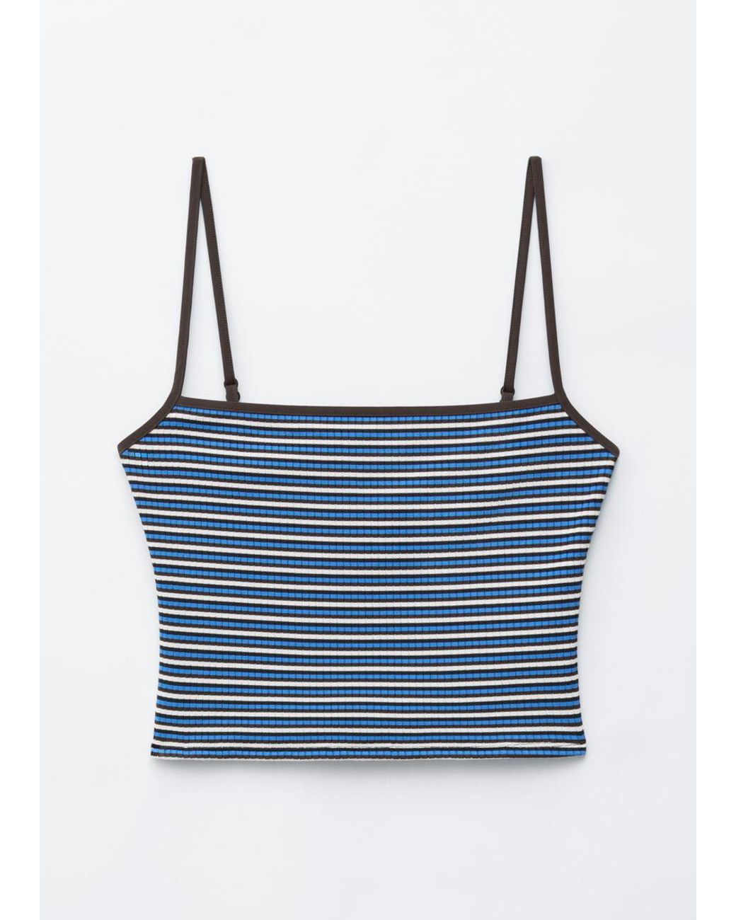 & Other Stories Blue Square-Neck Cropped Tankini