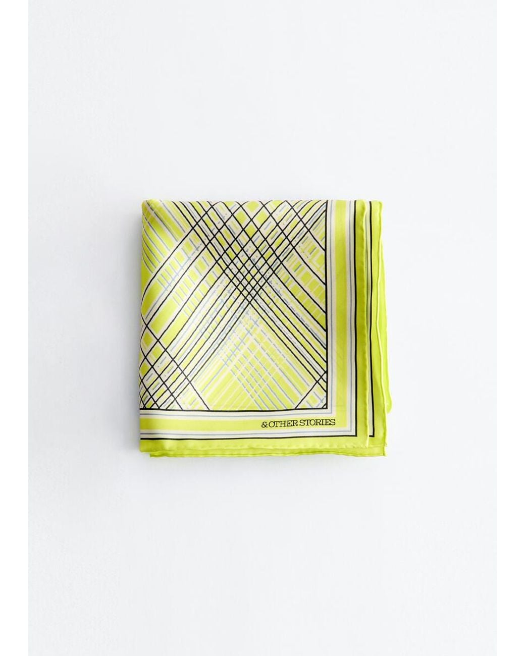 & Other Stories Yellow Printed Silk Scarf