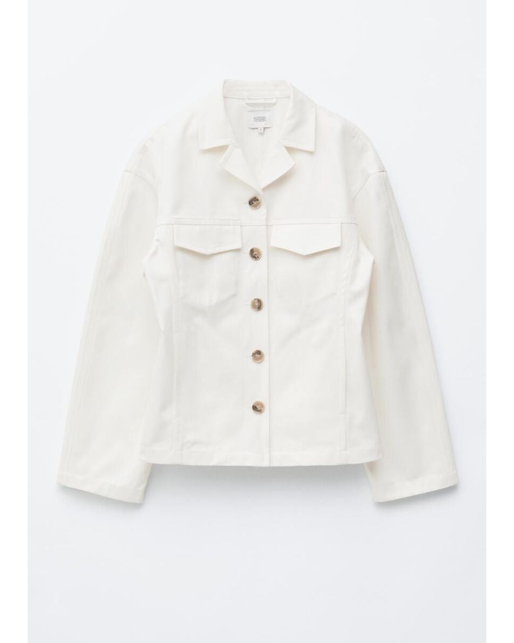 & Other Stories White Cotton Twill Tailored Jacket