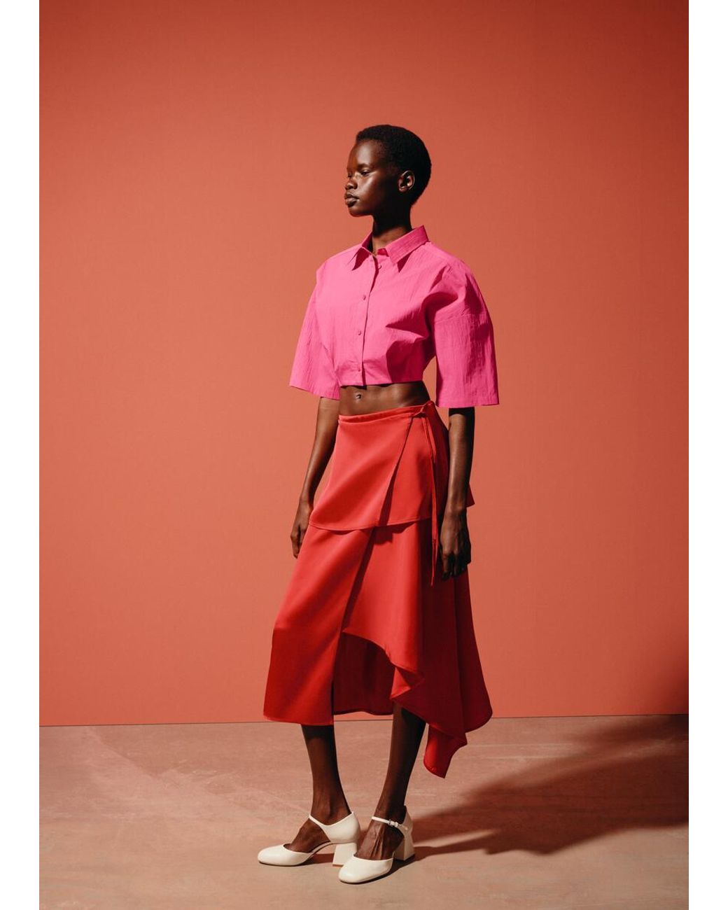 & Other Stories Layered Panel Wrap Skirt