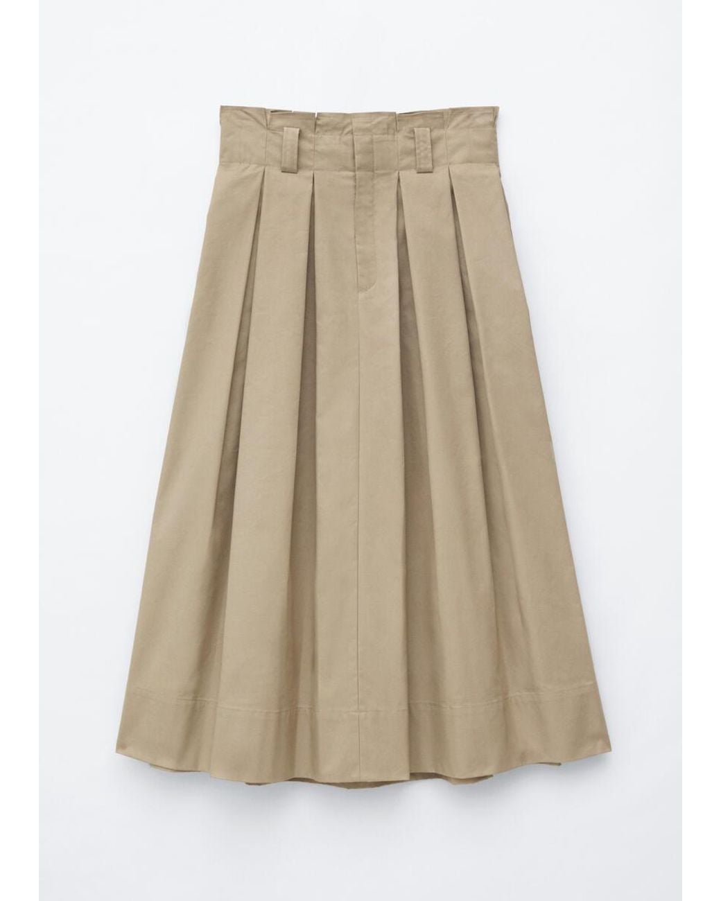 & Other Stories White Pleated Midi Skirt