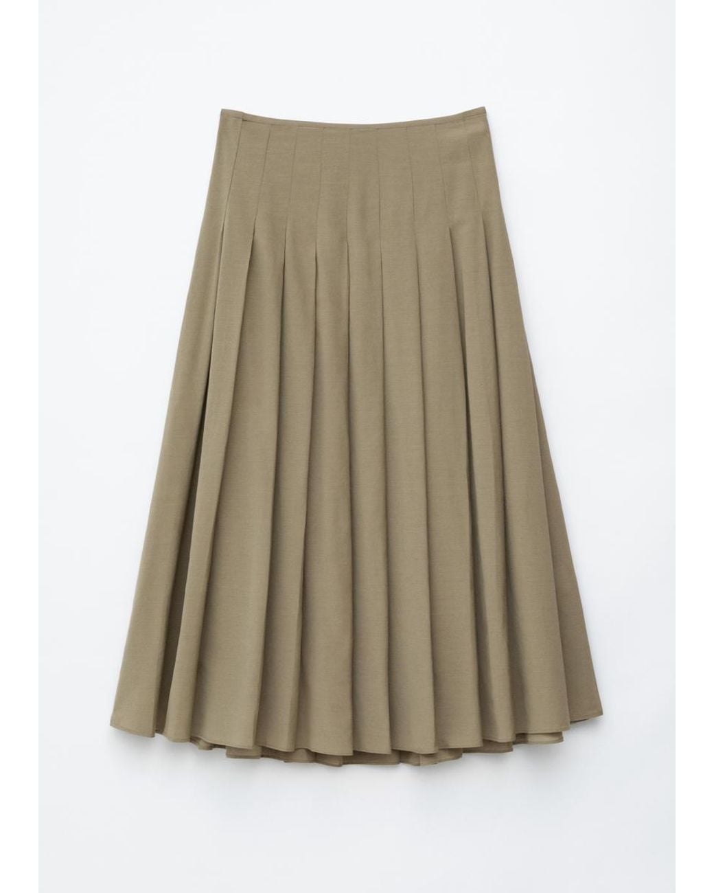 & Other Stories Natural Pleated Midi Skirt