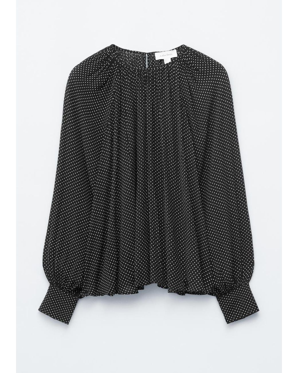 & Other Stories Black Balloon-Sleeve Blouse