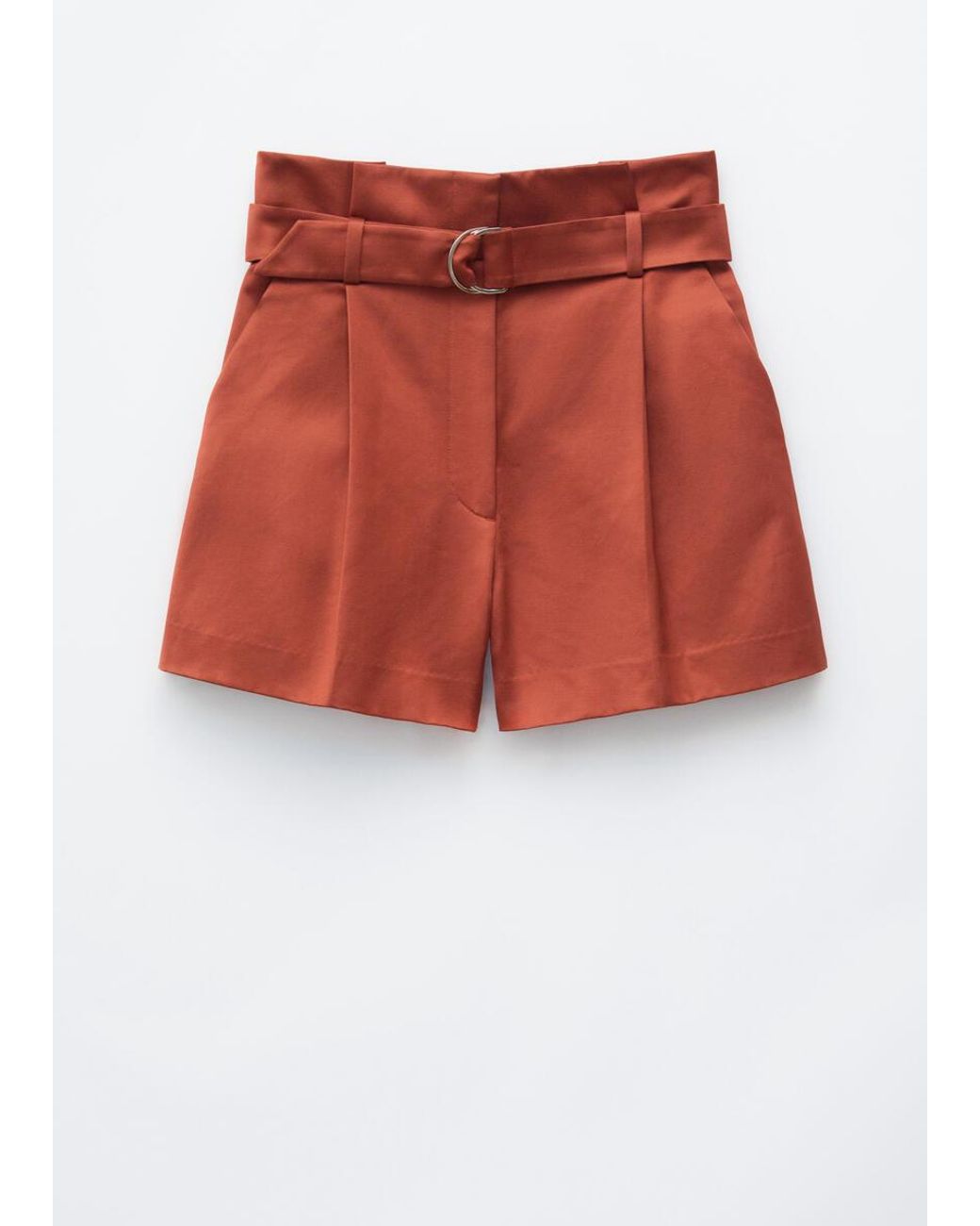 & Other Stories Red Paperbag Waist Shorts