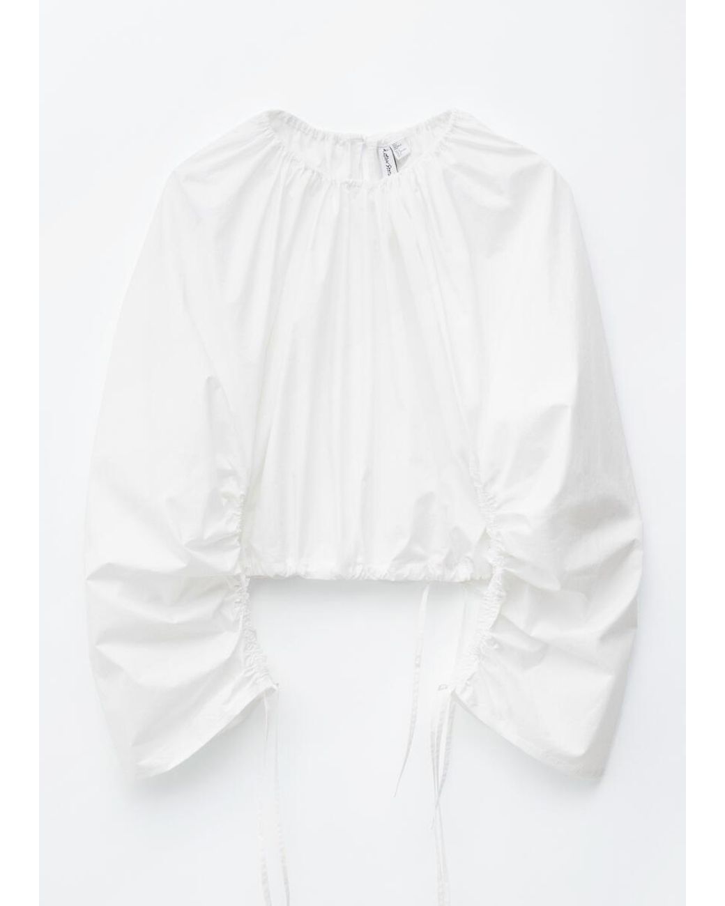 & Other Stories White Sculptural Drawstring Blouse