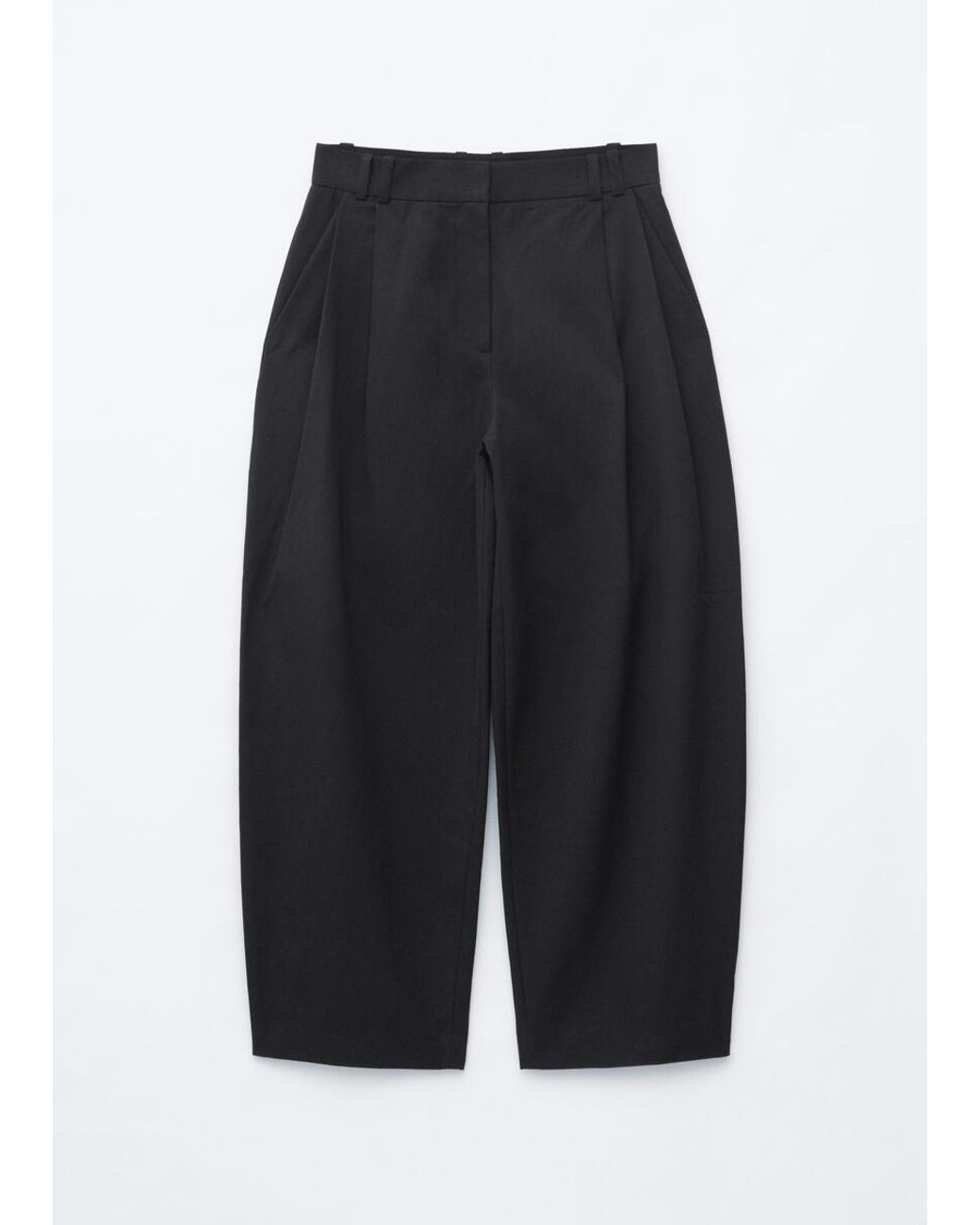 & Other Stories White Barrel‑Leg Cropped Trousers