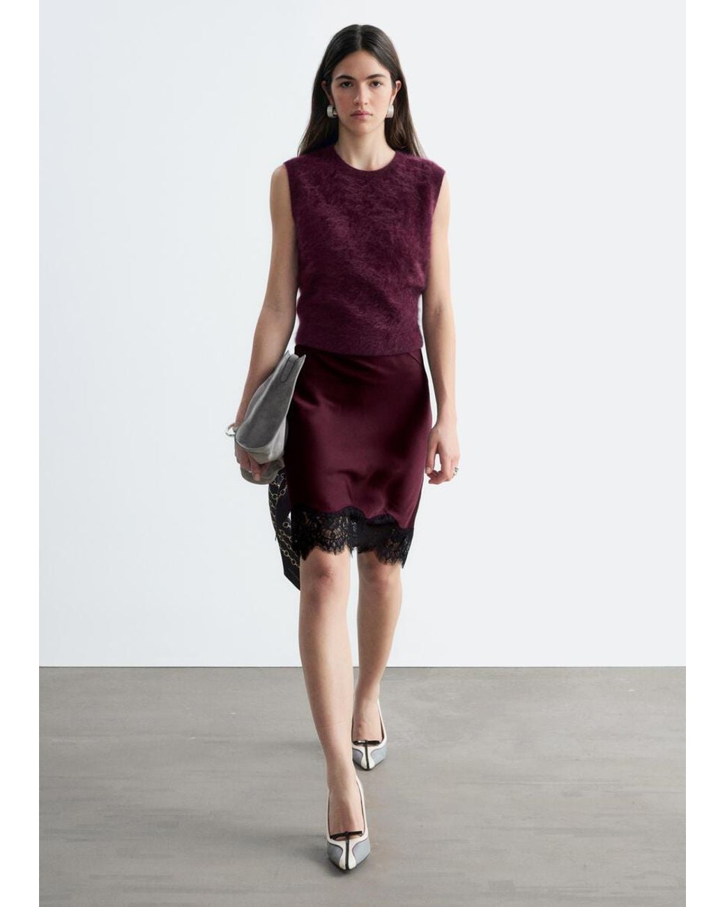 & Other Stories Purple Brushed Cashmere Vest