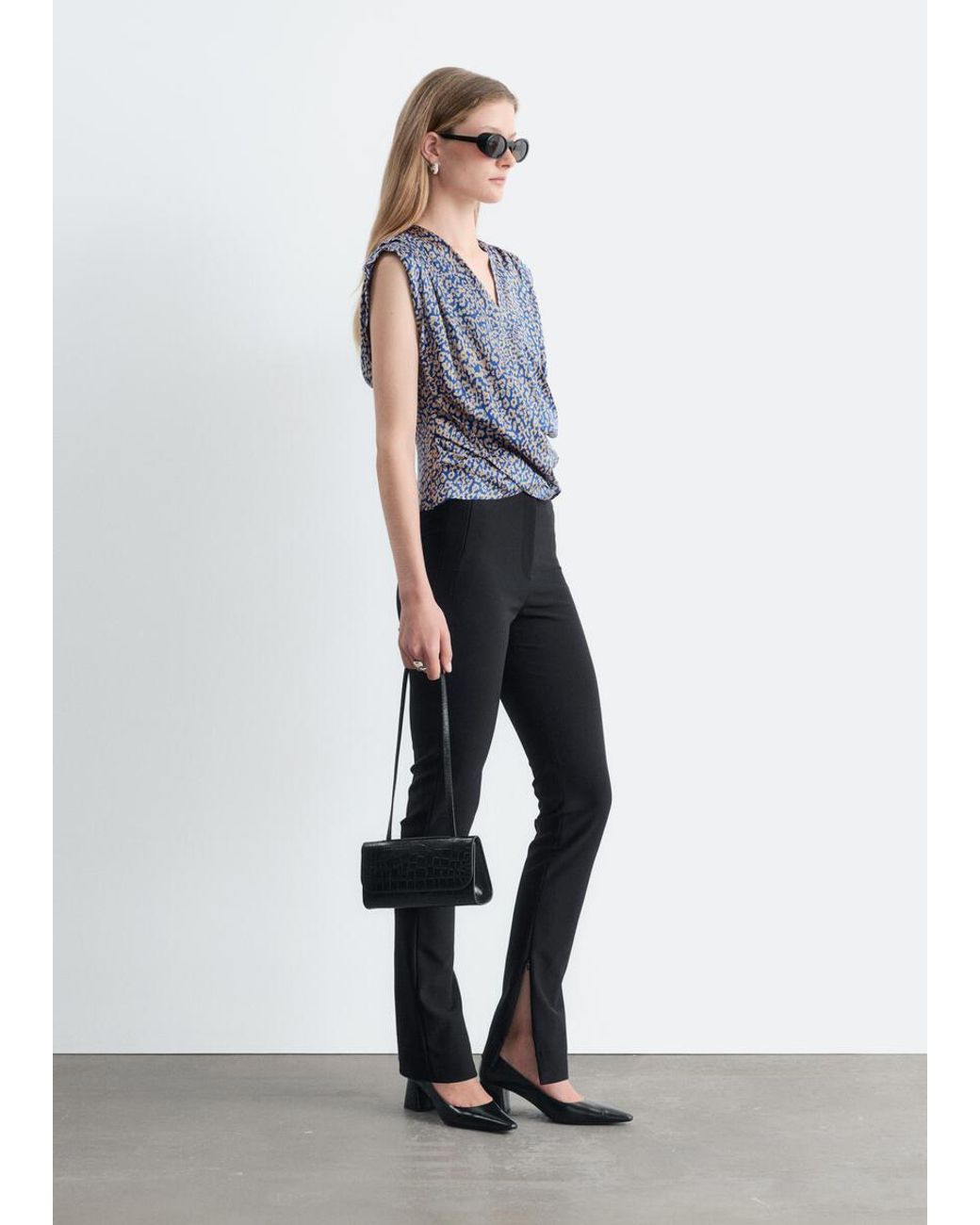 & Other Stories White Sleeveless Wrap Top