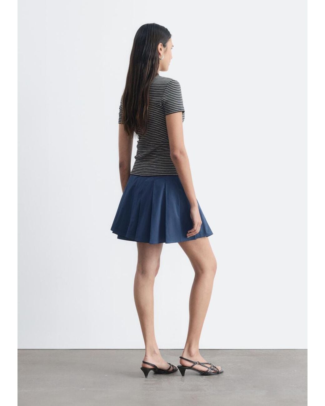 & Other Stories Blue Buttoned Jersey Top