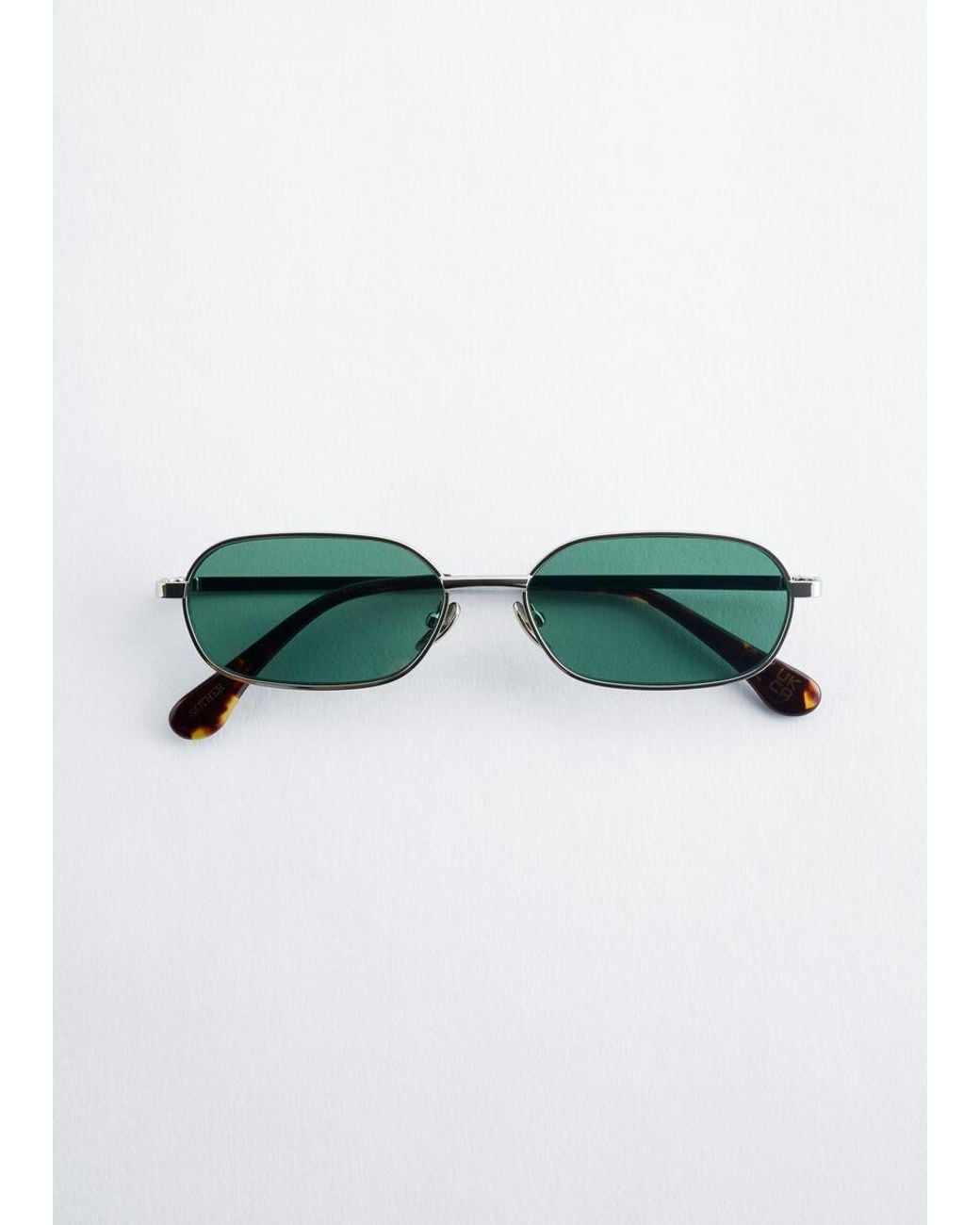 & Other Stories Green Slim Rectangular Sunglasses