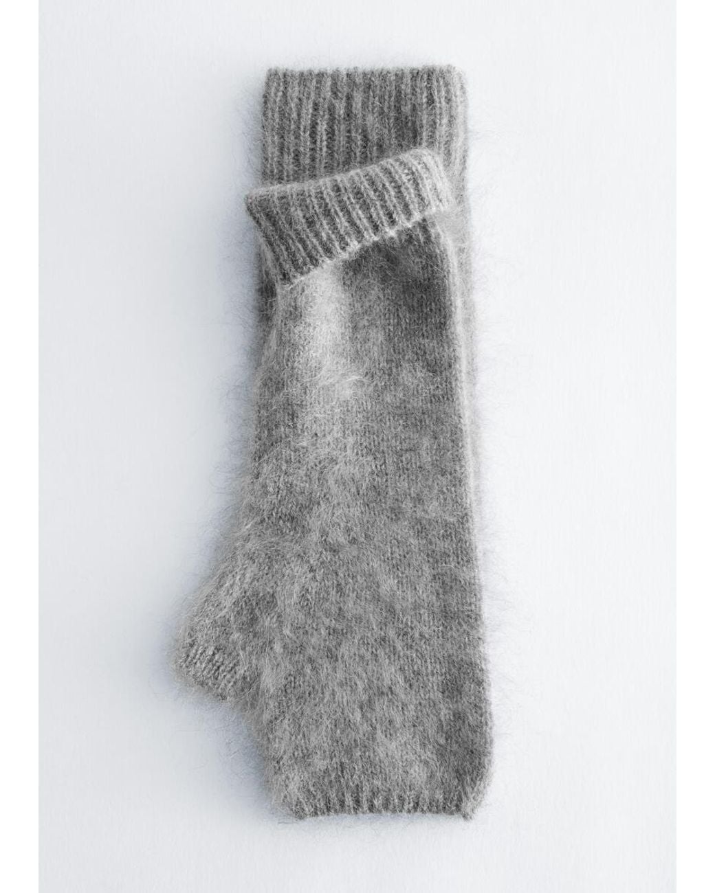 & Other Stories Gray Fingerless Cashmere Glovesf