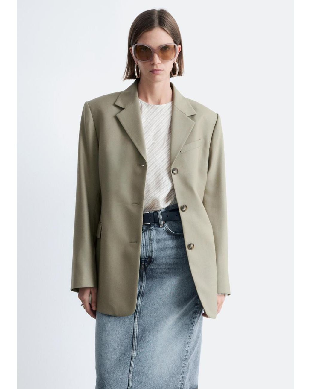 & Other Stories White Tapered Blazer