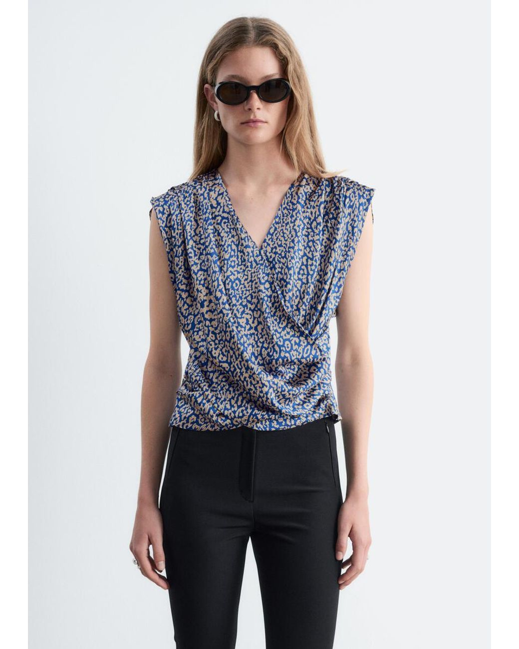 & Other Stories White Sleeveless Wrap Top