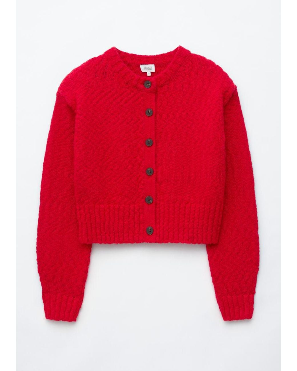 & Other Stories Red Wool-Cotton Cardigan