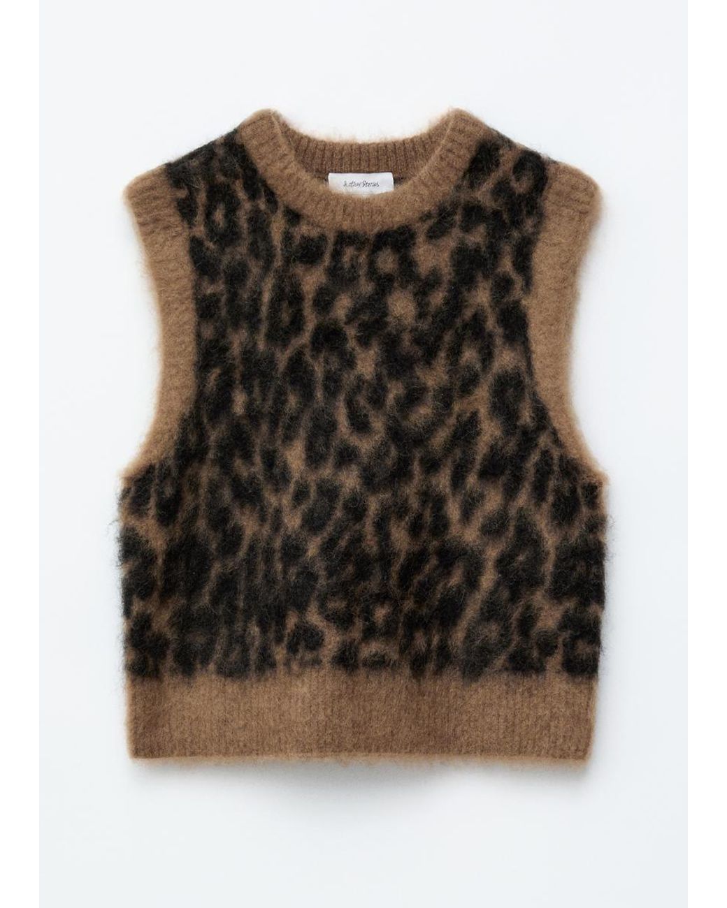 & Other Stories Black Mohair-Blend Leopard Vest