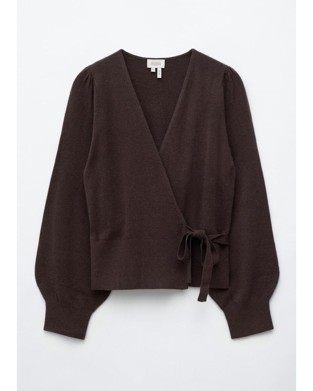 & Other Stories Brown Wool Wrap Cardigan