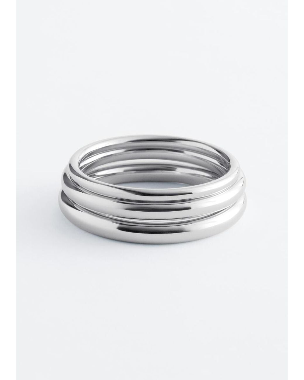 & Other Stories Gray Tubular Bangle Set