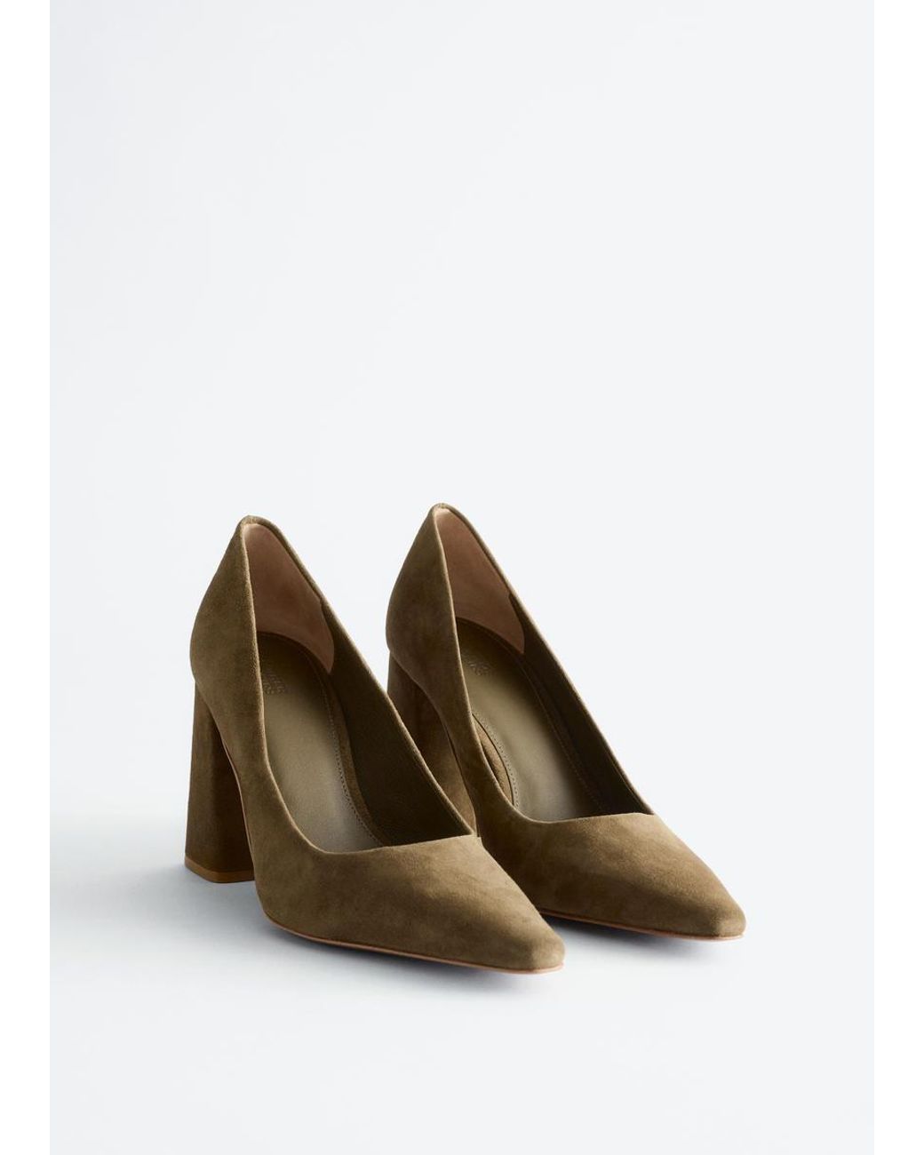& Other Stories White Block-Heel Pumps