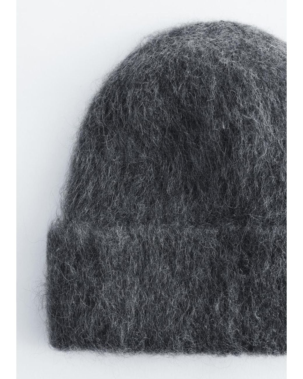 & Other Stories Gray Mohair-Blend Brushed Beanie