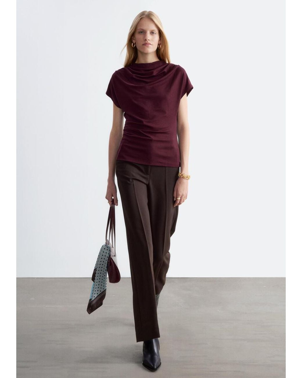 & Other Stories Brown Straight Press-Crease Trousers