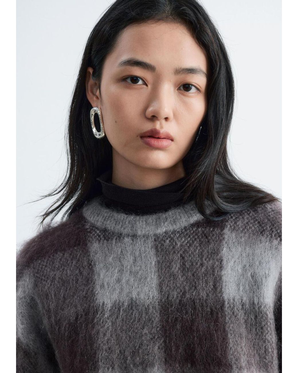 & Other Stories Gray Mohair Blend Jumper
