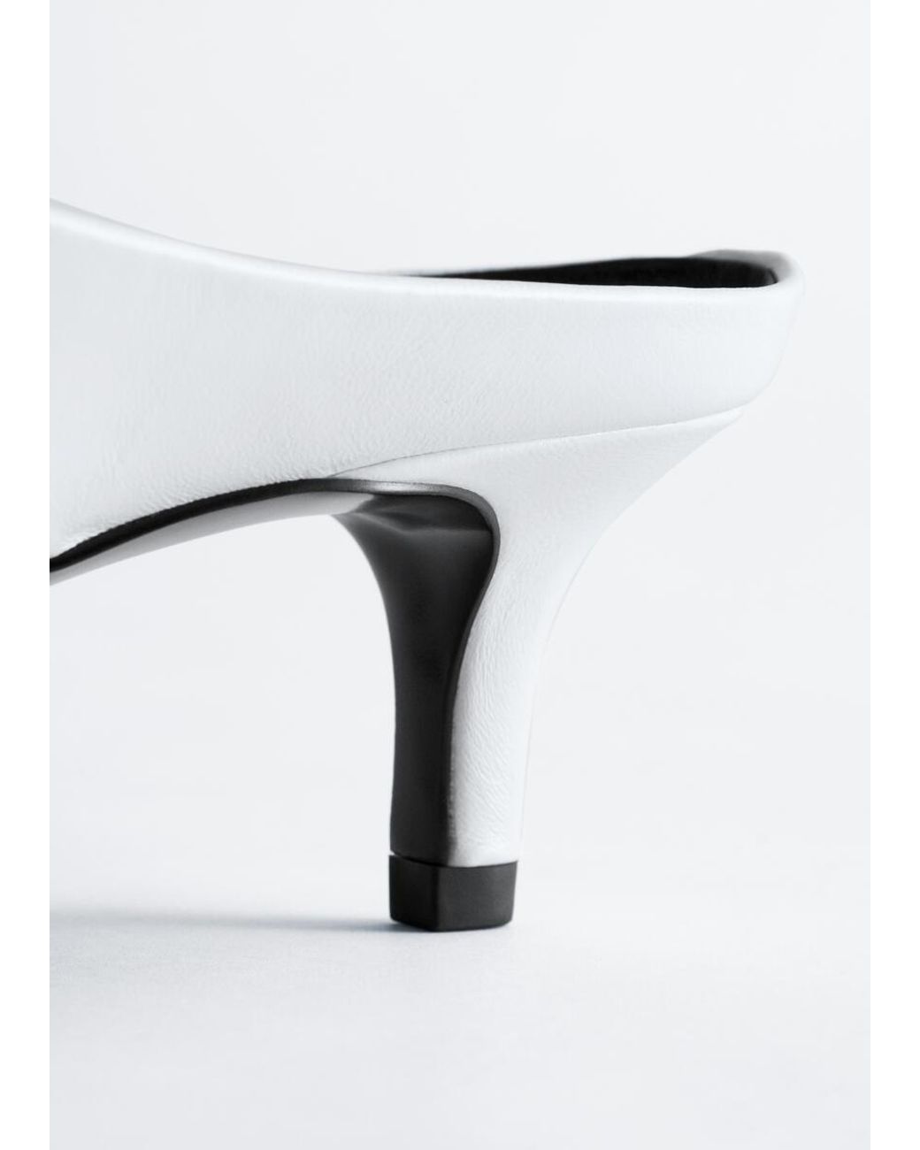 & Other Stories White Leather Kitten Heels
